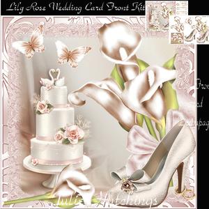 Lily Rose Wedding Card Front Kit