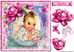 Retro Cute Baby Girl Topper