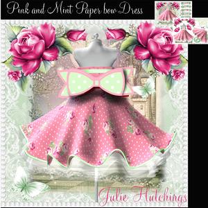Gorgeous Pink and Mint Paper Bow Dress Kit