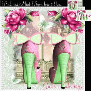 Beautiful Pink and Mint Paper Bow Shoes Kit