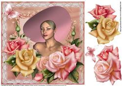 The Pink Hat Topper with Roses