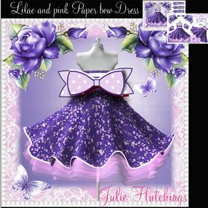 Lilac and Pink Paper Bow Dress
