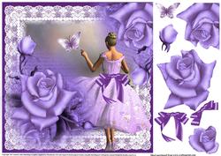 Stunning Lilac Rose and Lace Beauty