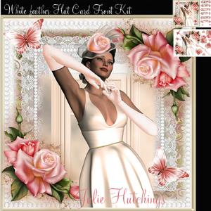 The White Feather Hat Card Front Kit