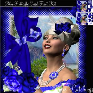 The Blue Butterfly Card Front Kit
