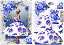 Blue Rose Butterfly Topper