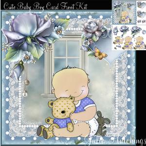 Cute Baby Boy Card Front Kit