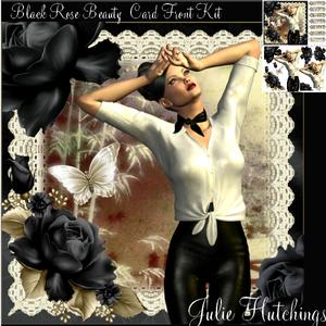 Vintage Style the Black Rose Card Front Kit