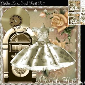 Retro the Gold Dress Card Front Kit