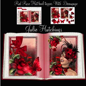 Beautiful Book Style Red Rose Hat Topper Kit