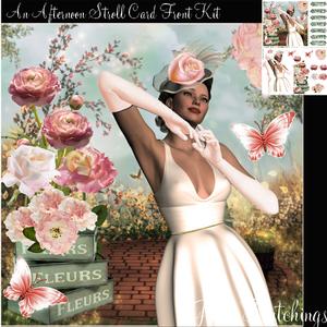 An Afternoon Stroll Card Front Kit