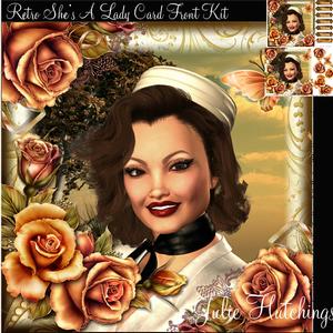Retro She's a Lady Card Front Kit