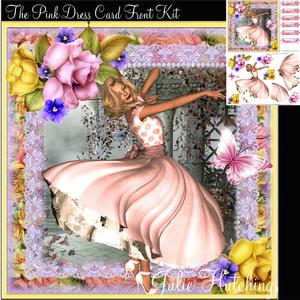 The Pink Floaty Dress Card Front Kit