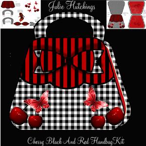 Black and Red Cherry Handbag Shaped Card Kit