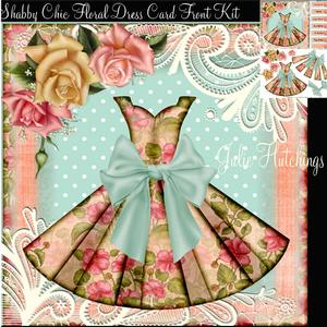 Shabby Chic Floral Dress Card Front Kit