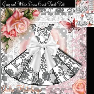 Gorgeous Grey and White Dress Card Front Kit