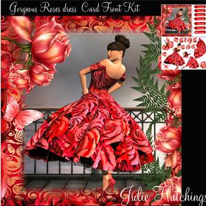 Gorgeous Rosie Red Dress Card Front Kit