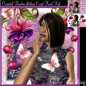 Oriental Fucshia Flutters Car Front Kit