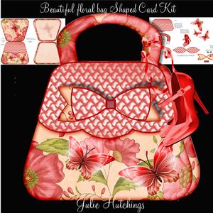 Beautiful Floral Handbag Shaped Card Kit