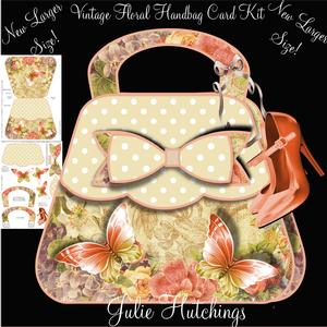 New Size! Vintage Style Handbag Shaped Card Kit