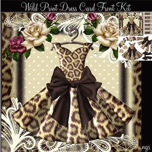 Gorgeous Wild Print Dress Card Front Kit
