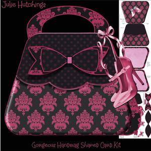 Beautiful Pink and Black Handbag Card Kit