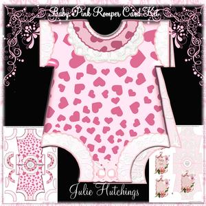 Cute Baby Girl Hearts Romper Suit Card