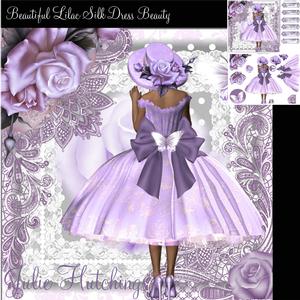 Beautiful Lilac Silky Dress Card Front Kit