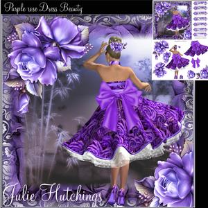 Purple Rose Dress Beauty Card Front Kit