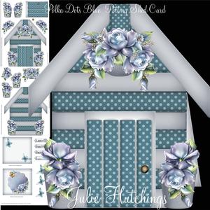 Polka Dot Blue Potting Shed Card Kit