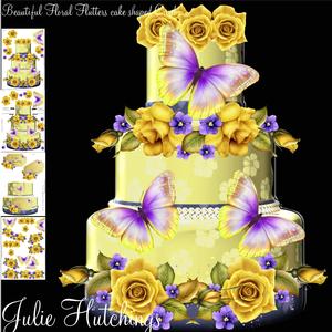 Beautiful Yellow Rose Cake Shaped Card Kit