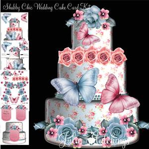 Gorgeous Shabby Chic Wedding Cake Shaped Card Kit