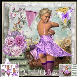 Miss July Retro Pin Up Style Card Front