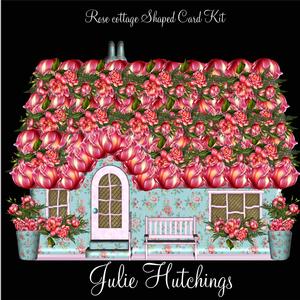 Beautiful Rose Cottage Shaped Card