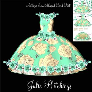 Beautiful Antique Dress Shaped Card
