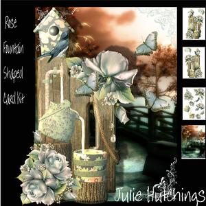 Beautiful Rose Waterfall Shaped Card Kit