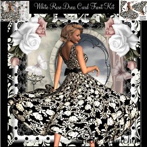 The White Rose Dress Card Front Kit