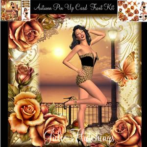 Gorgeous Autumn Pin Up Card Front Kit