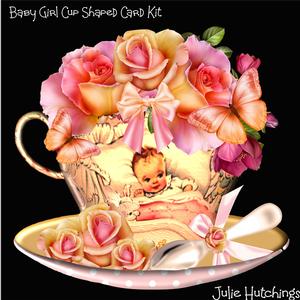Beautiful Baby Girl Cup Shaped Card Kit