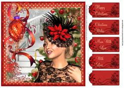 Retro Christmas Poinsettia Hat