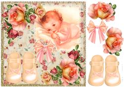 Baby Girl Topper with Shoes and Roses