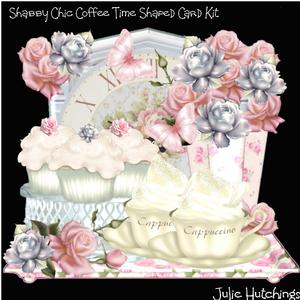 Fabulous Shabby Chic Coffee Time Shaped Card Kit