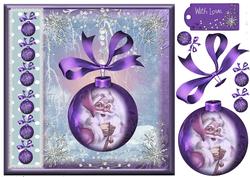 Beautiful Purple Santa Bauble Topper