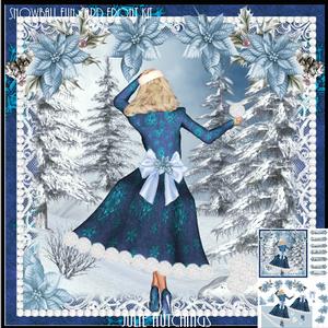 Retro Style Snowball Fun Card Front Kit