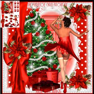 Retro the Mistletoe Card Front Kit