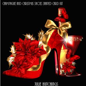 Champagne and Christmas Shoe Shaped Card Kit