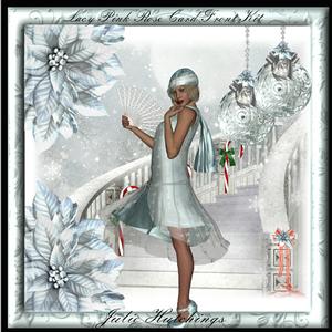 Beautiful Art Deco Christmas Card Front Kit