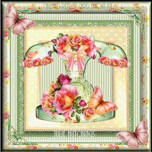 Gorgeous Retro Floral Phone Card Front Kit