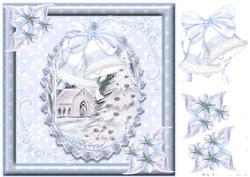 Beautiful Christmas Bells Topper with Winter Scene