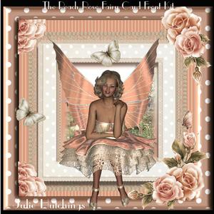 The Beautiful Peach Rose Fairy Card Front Kit